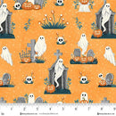 Henry Glass, Ghosts In The Graveyard, Allover Icons, Orange, Glow