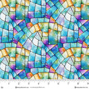 Henry Glass, Kaleidoscope, 108"  Wide Back, Turquoise