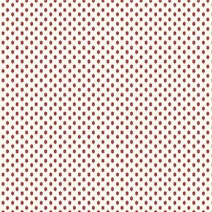 Henry Glass, Old Glory, Ditsy, Red on Cream