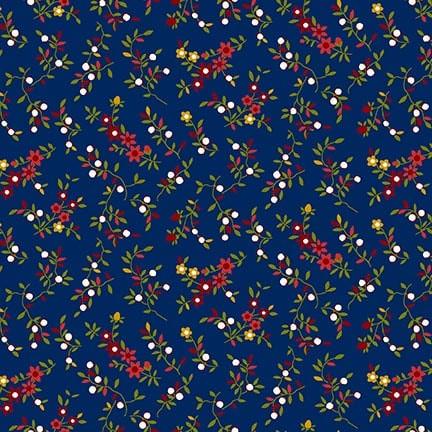 Henry Glass, Old Glory, Floral Vine, Navy