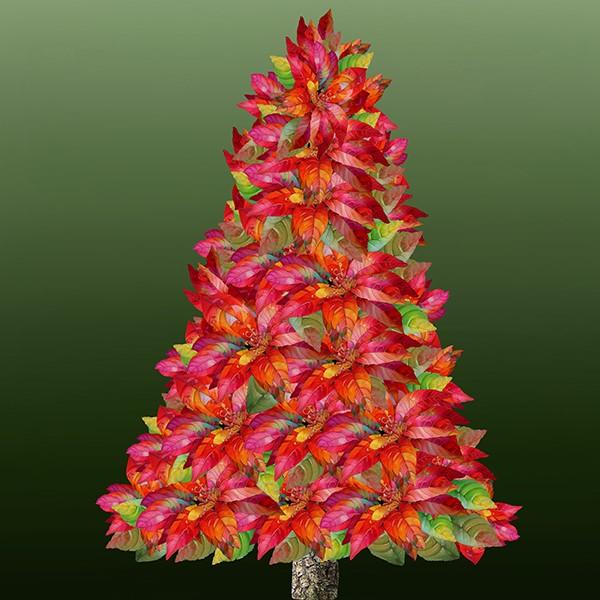 Hoffman Fabrics, Yuletide Blooms, Main Panel, 43 1/2” x 43 1/2"