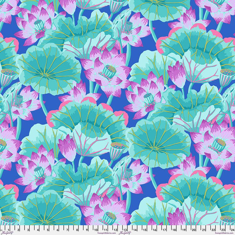 Kaffe Fassett Collective, August 2025, Lake Blossoms, Turquoise