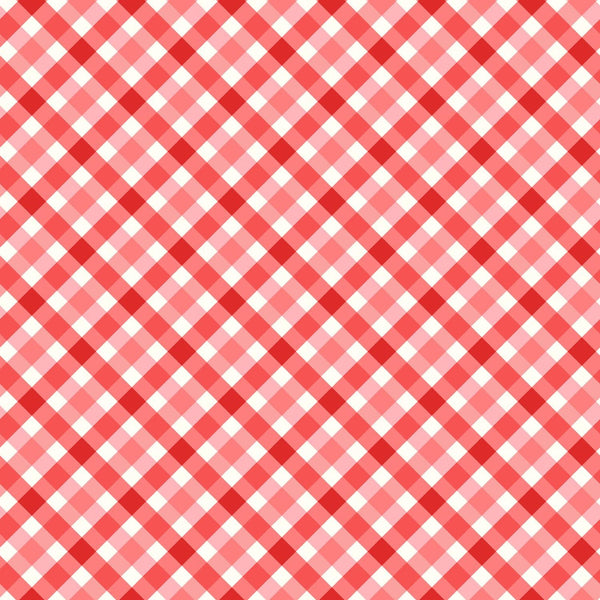 Kimberbell, Star Spangled Beauty, Bias Gingham, Pink/Red