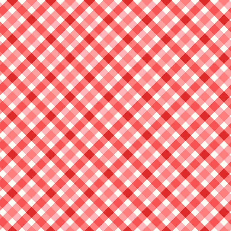 Kimberbell, Star Spangled Beauty, Bias Gingham, Pink/Red