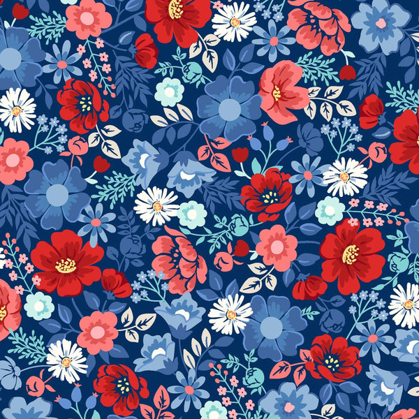 Kimberbell, Star Spangled Beauty, Floral Parade, Blue