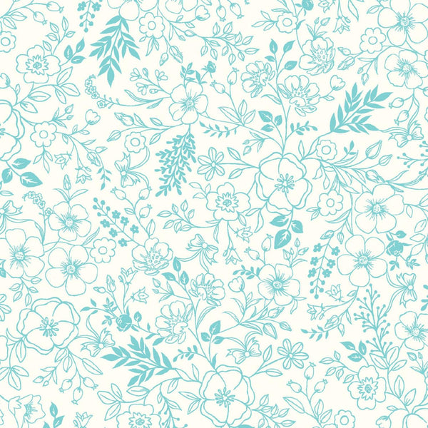 Kimberbell, Star Spangled Beauty, Toile, Aqua/Cream