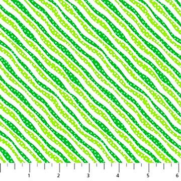 Lucky, Wavy Diagonal Stripe, Green