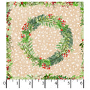 Maywood Fabrics, Winter Wreaths, Main Print, Ecru