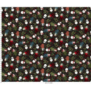 Maywood Fabrics, Holly Jolly Flannel, Snowmen, Black