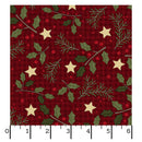 Maywood Fabrics, Holly Jolly Flannel, Holly, Red