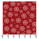 Maywood Fabrics, Holly Jolly Flannel, Snowflakes, Red