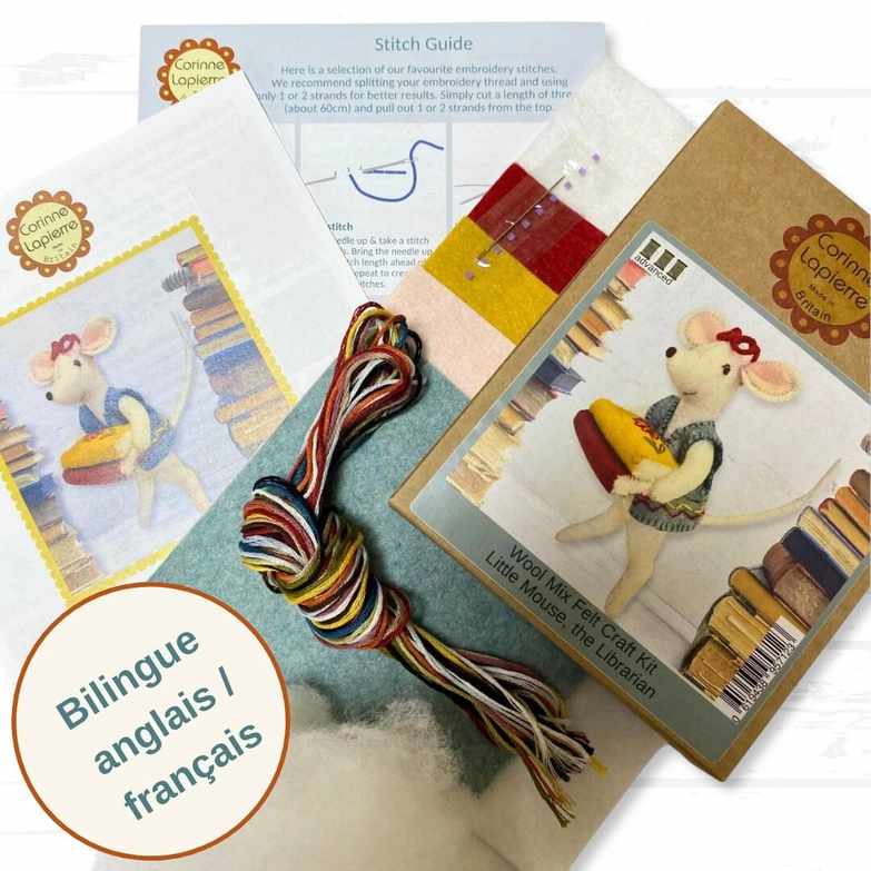 Corinne Lapierre Embroidery Kit, Little Mouse the Librarian