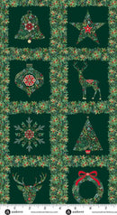 Makower UK, Good Tidings, Christmas Blocks Panel, 24" X 42"