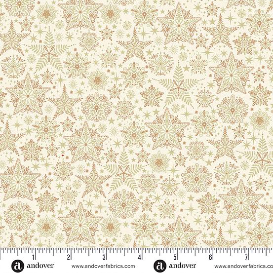 Makower UK, Good Tidings, Fancy Snowflakes, Cream