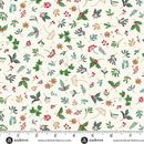 Makower UK, Good Tidings, Tiny Tossed Holly & Sprigs, Cream