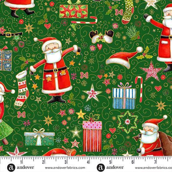 Makower UK, Jolly St Nick, Merry Magic, Green