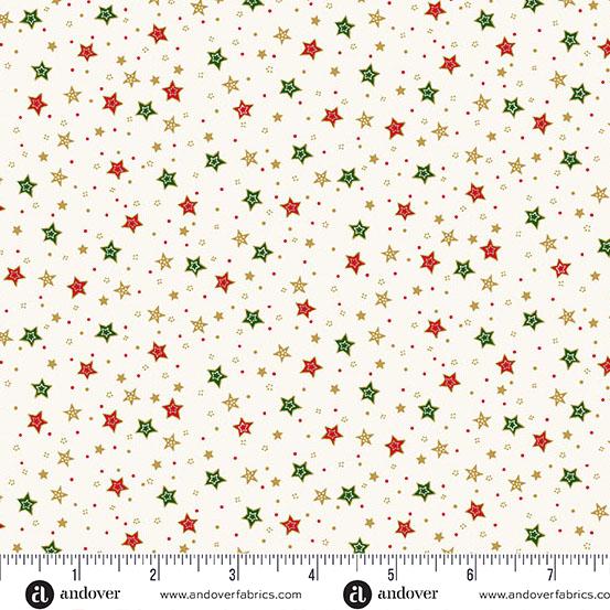 Makower UK, Jolly St Nick, Sparkle, Cream