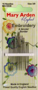 Mary Arden Crewel/Embroidery Needles Size 3/9