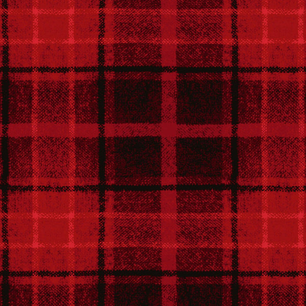 Maywood Fabrics, Holly Jolly Flannel, Plaid, Red