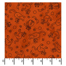 Maywood Fabrics, Spooky Sitches, Cats & Bats, Orange