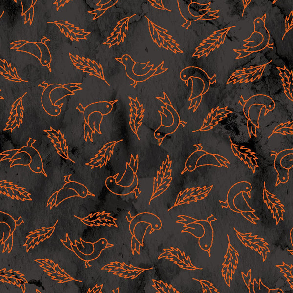 Maywood Fabrics, Spooky Sitches, Crows, Gray