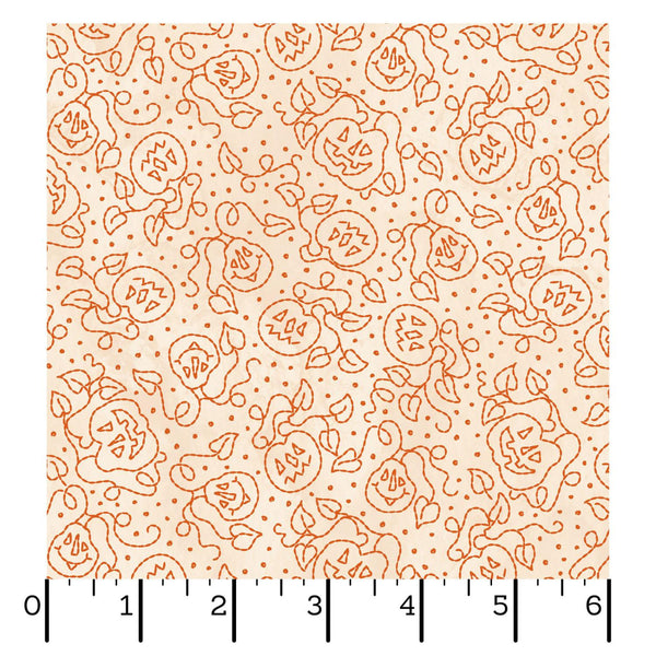 Maywood Fabrics, Spooky Sitches, Pumpkins, Cream