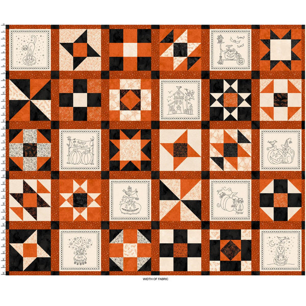 Maywood Fabrics, Spooky Sitches, Running Blocks, Orange