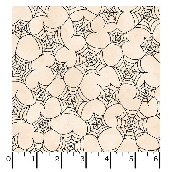 Maywood Fabrics, Spooky Sitches, Spiderwebs, Cream