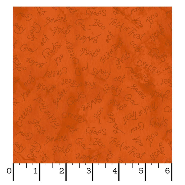 Maywood Fabrics, Spooky Sitches, Spooky Words, Orange