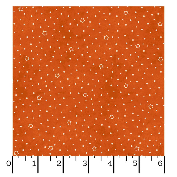 Maywood Fabrics, Spooky Sitches, Star Dot, Orange