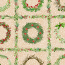 Maywood Fabrics, Winter Wreaths, Main Print, Ecru