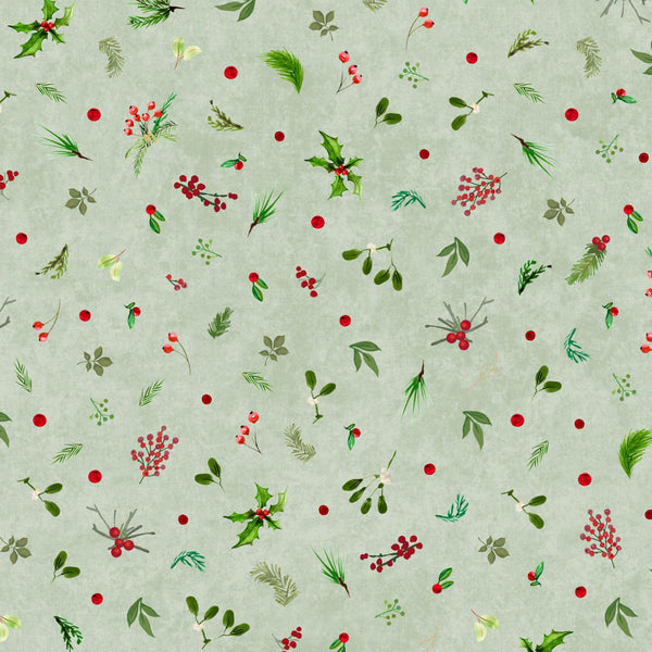 Maywood Fabrics, Winter Wreaths, Tiny Greenery, Green
