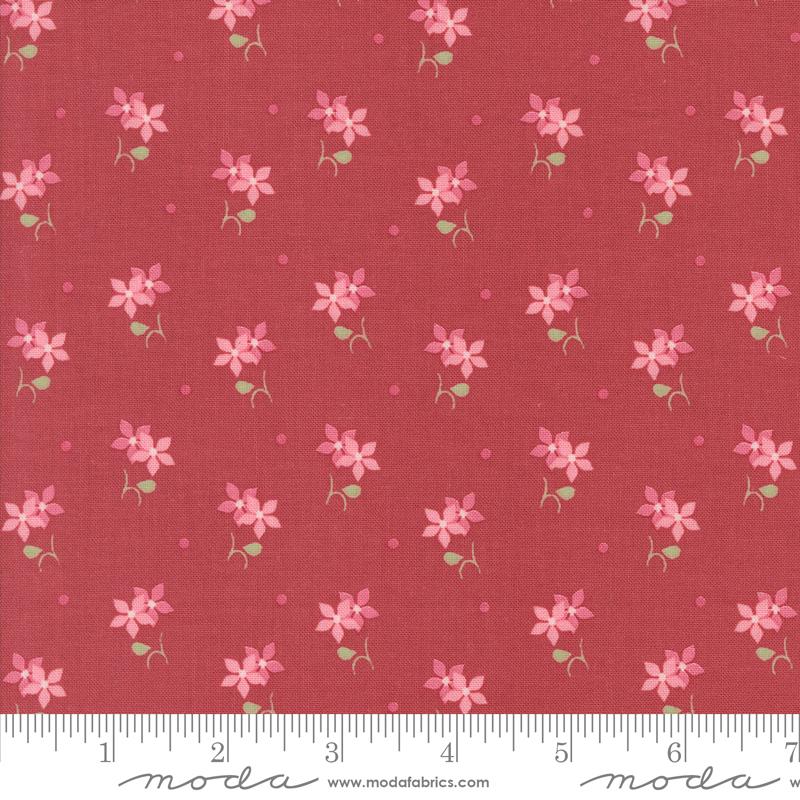 Moda, Bunny Hill, A Very Sweet Christmas,Small Poinsettias, Red
