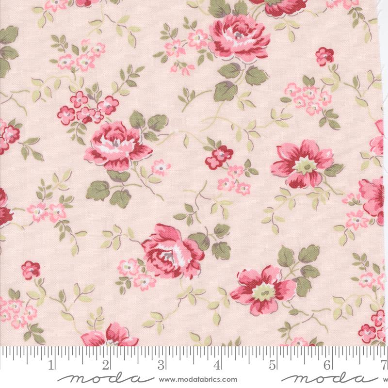 Moda, Bunny Hill, A Very Sweet Christmas, Christmas Rose Florals, Blush Pink