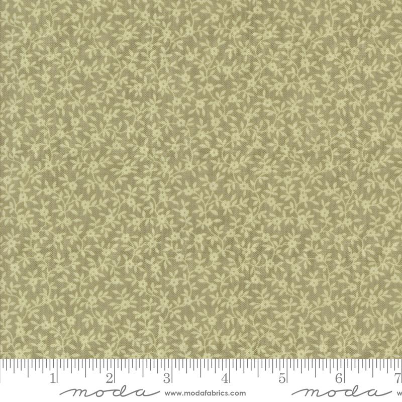 Moda, Bunny Hill, A Very Sweet Christmas, Small Floral Vines, Leaf Green