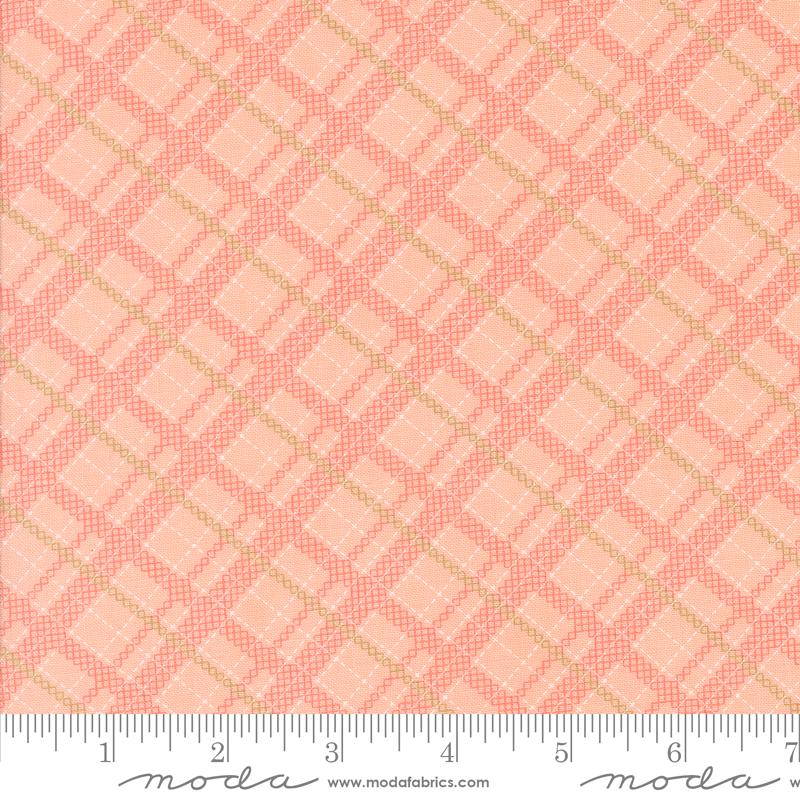 Moda Fabrics, Abloom, Diagonal Plaid, Bubblegum