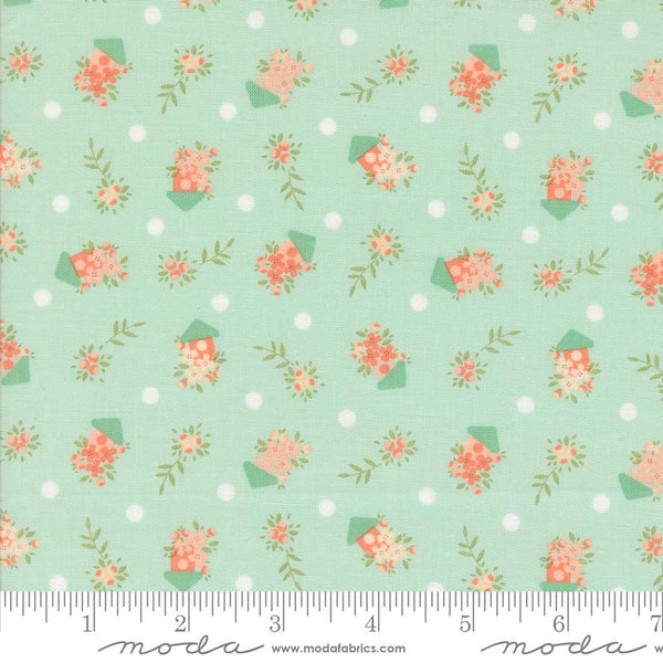 Moda Fabrics, Abloom, Floral Sprigs, Robins Egg