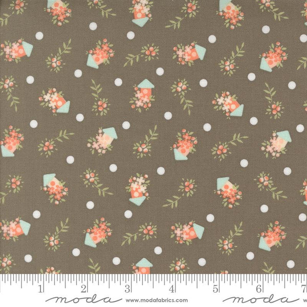 Moda Fabrics, Abloom, Floral Sprigs, Slate