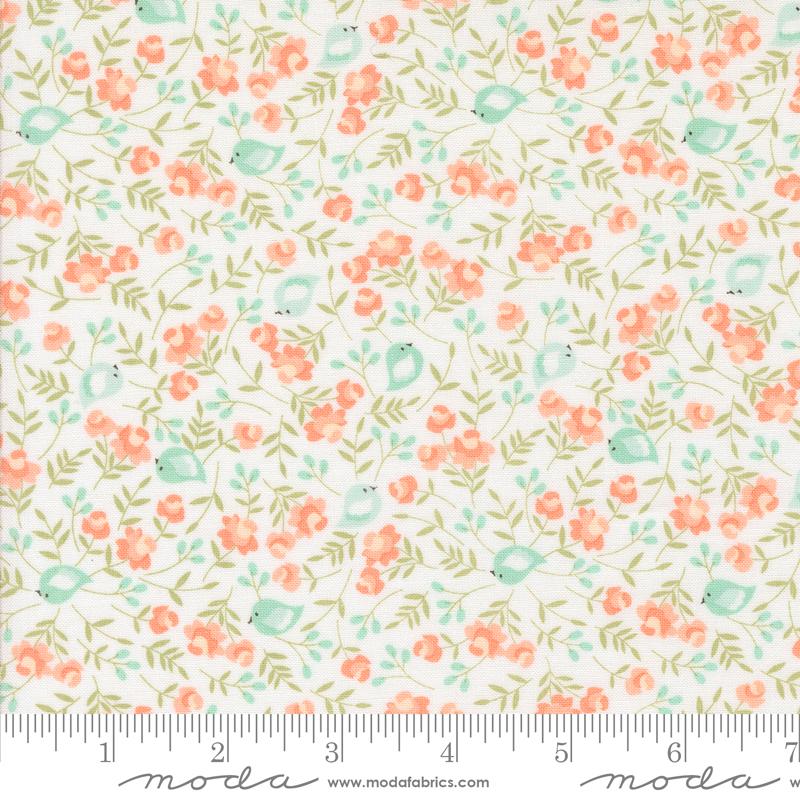 Moda Fabrics, Abloom, Small Scale Floral, Cloud