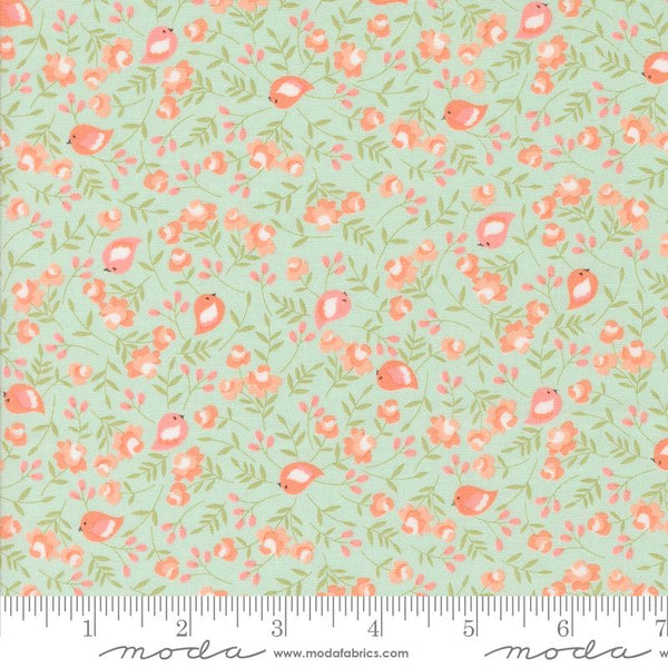 Moda Fabrics, Abloom, Small Scale Floral, Robins Egg