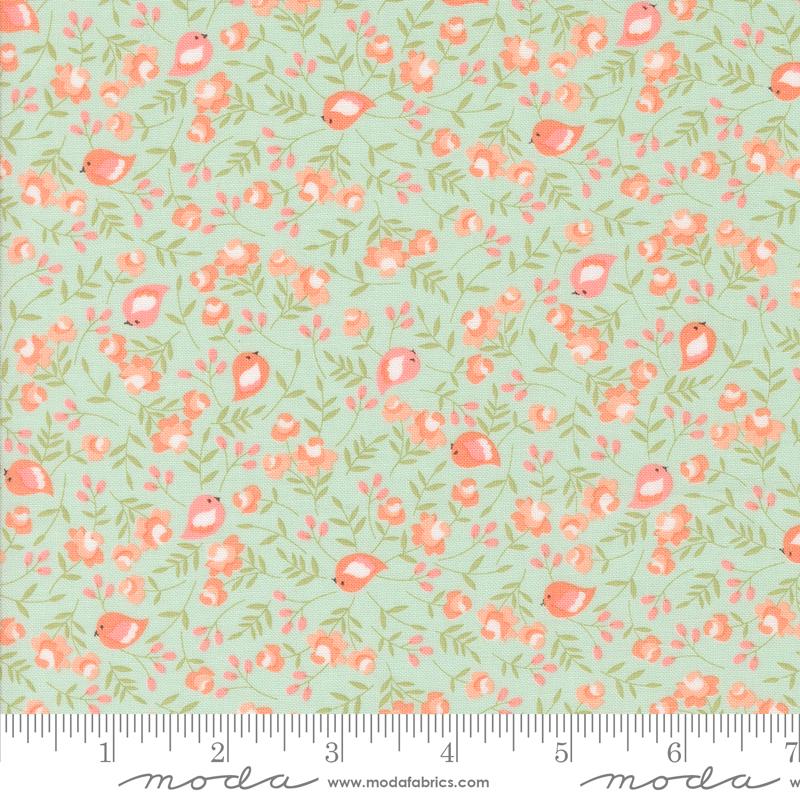 Moda Fabrics, Abloom, Small Scale Floral, Robins Egg