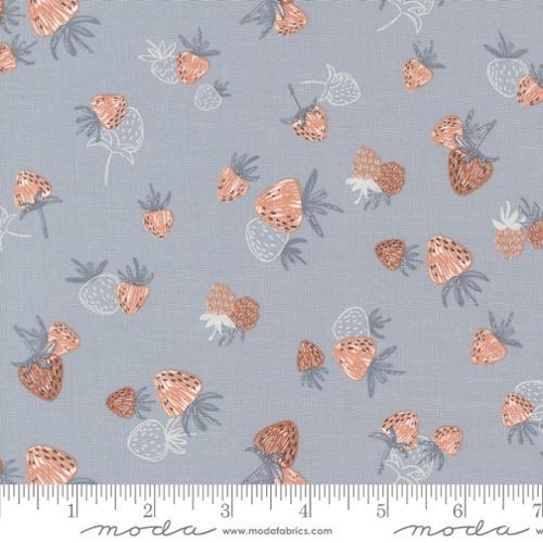 Moda Fabrics, Chirp Sweet Memories, Strawberries on Gray