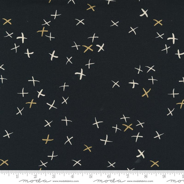 Moda Fabrics, Sew Happy Canvas - Moda Metallic - Black