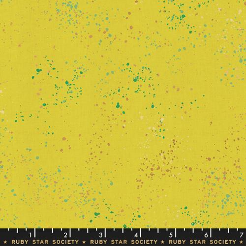 Moda, Ruby Star Society, Speckled Metallic Blender, Citron