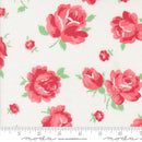 Moda, Summertime, Large Red Roses on Cream