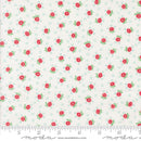 Moda, Summertime, Tiny Tossed Red Flowers on Cream