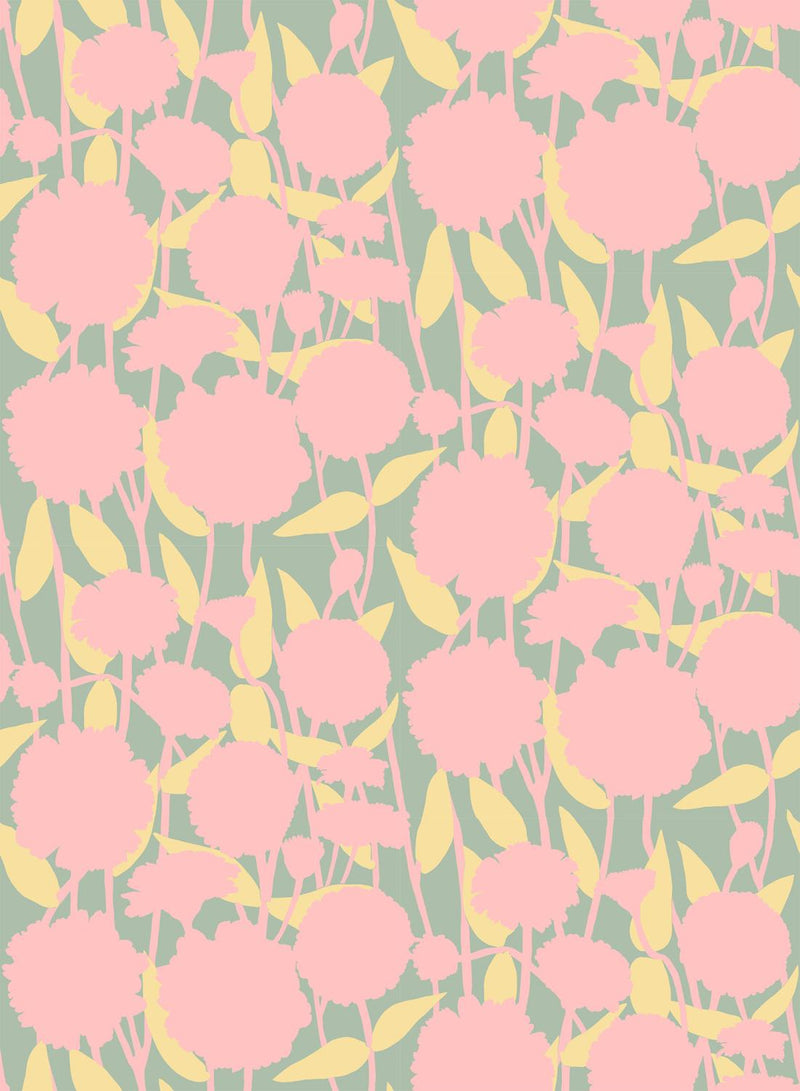 Northcott, Anna Maria Parry, Silhouette, Light Neon Flowers, Pink