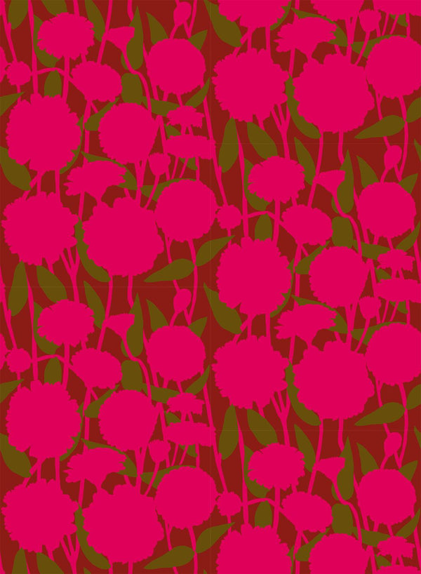 Northcott, Anna Maria Parry, Silhouette, Neon Flowers, Pink