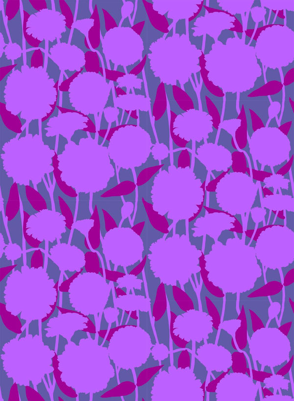 Northcott, Anna Maria Parry, Silhouette, Neon Flowers, Purple