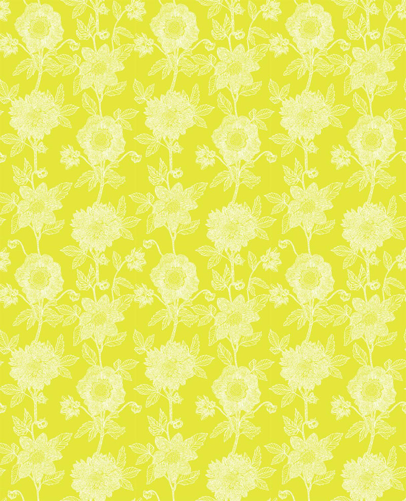 Northcott, Anna Maria Parry, Silhouette, Neon Flowers, Yellow